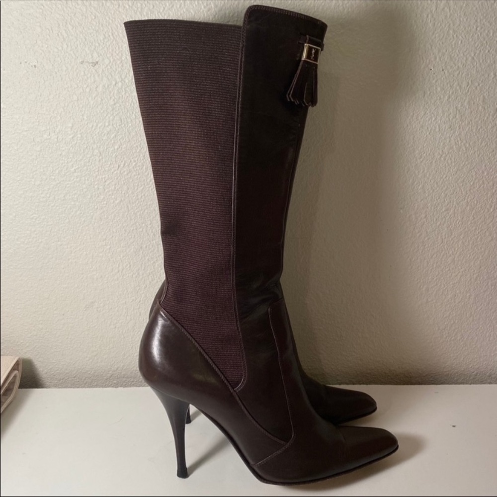 $1400 Yves Saint Laurent Leather Boots